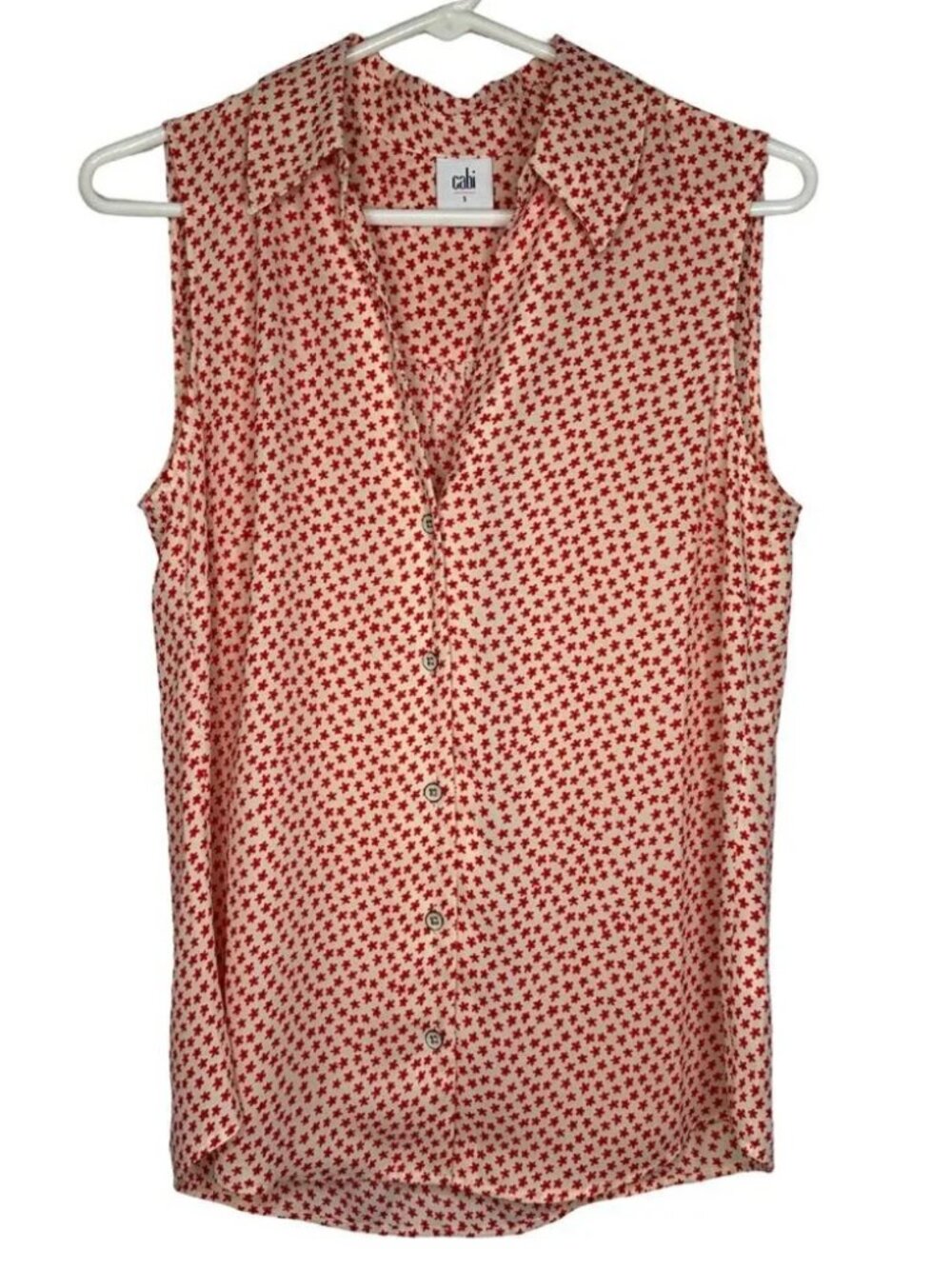 CAbi Blossom Sleeveless Button Down Daisy Print Blouse, Style 3982